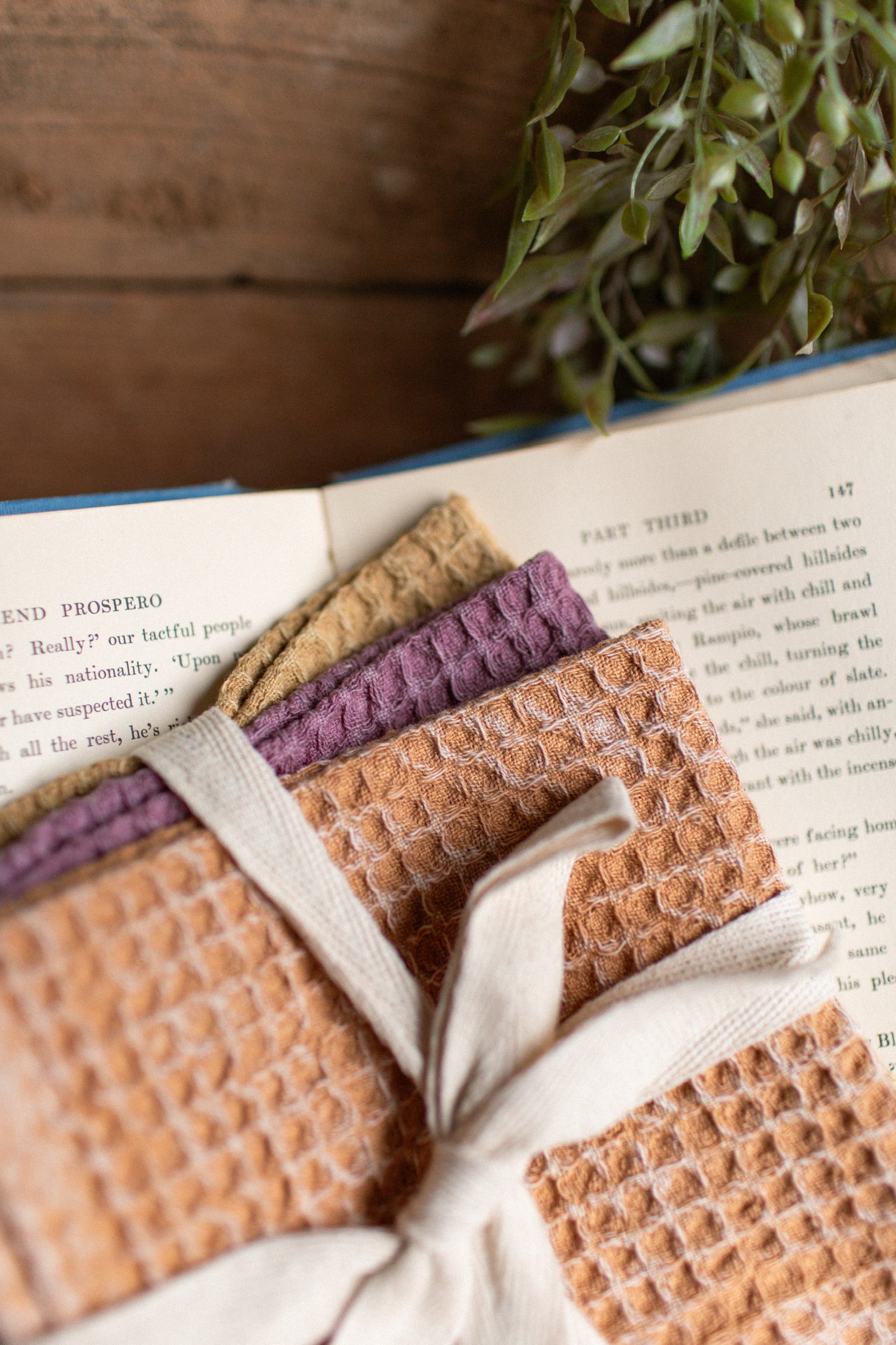 Stonewashed Waffle Knit Dish Cloths