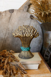 Vintage Cast Iron Wheat and Bundle Doorstop