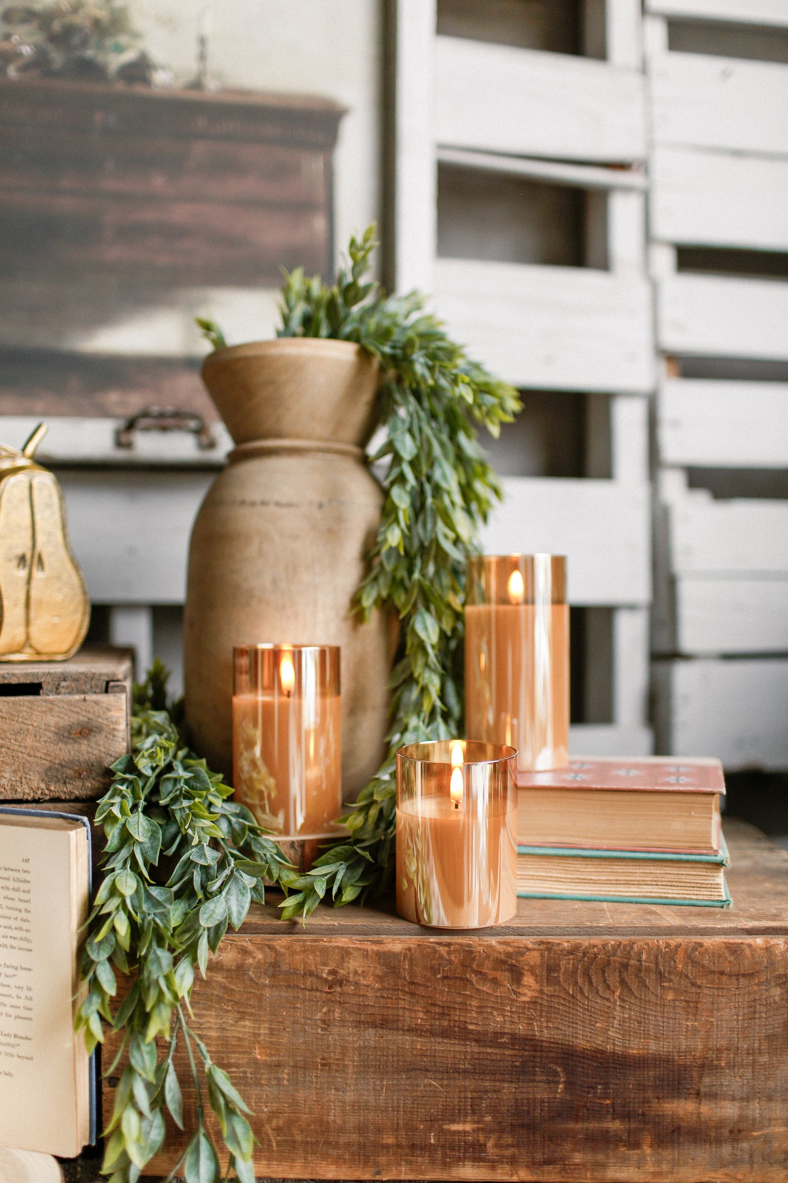 Champagne Flameless Candle Trio