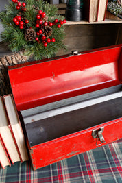 Chippy Red Vintage Metal Toolbox