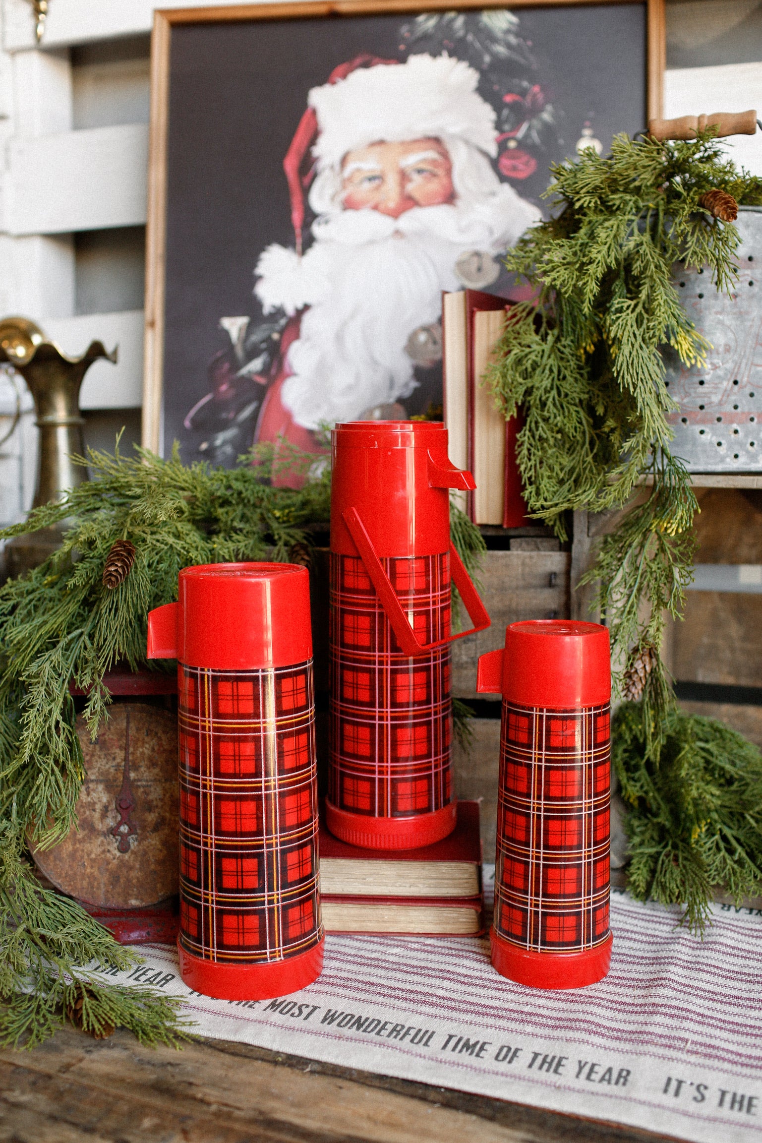 Vintage Aladdin Plaid Thermos