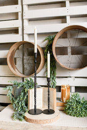 Hand-Forged Black Iron Candlestick