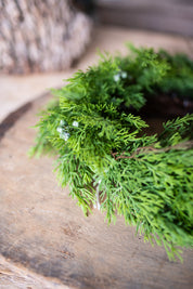Real Touch Dripping Cedar Mini Wreath