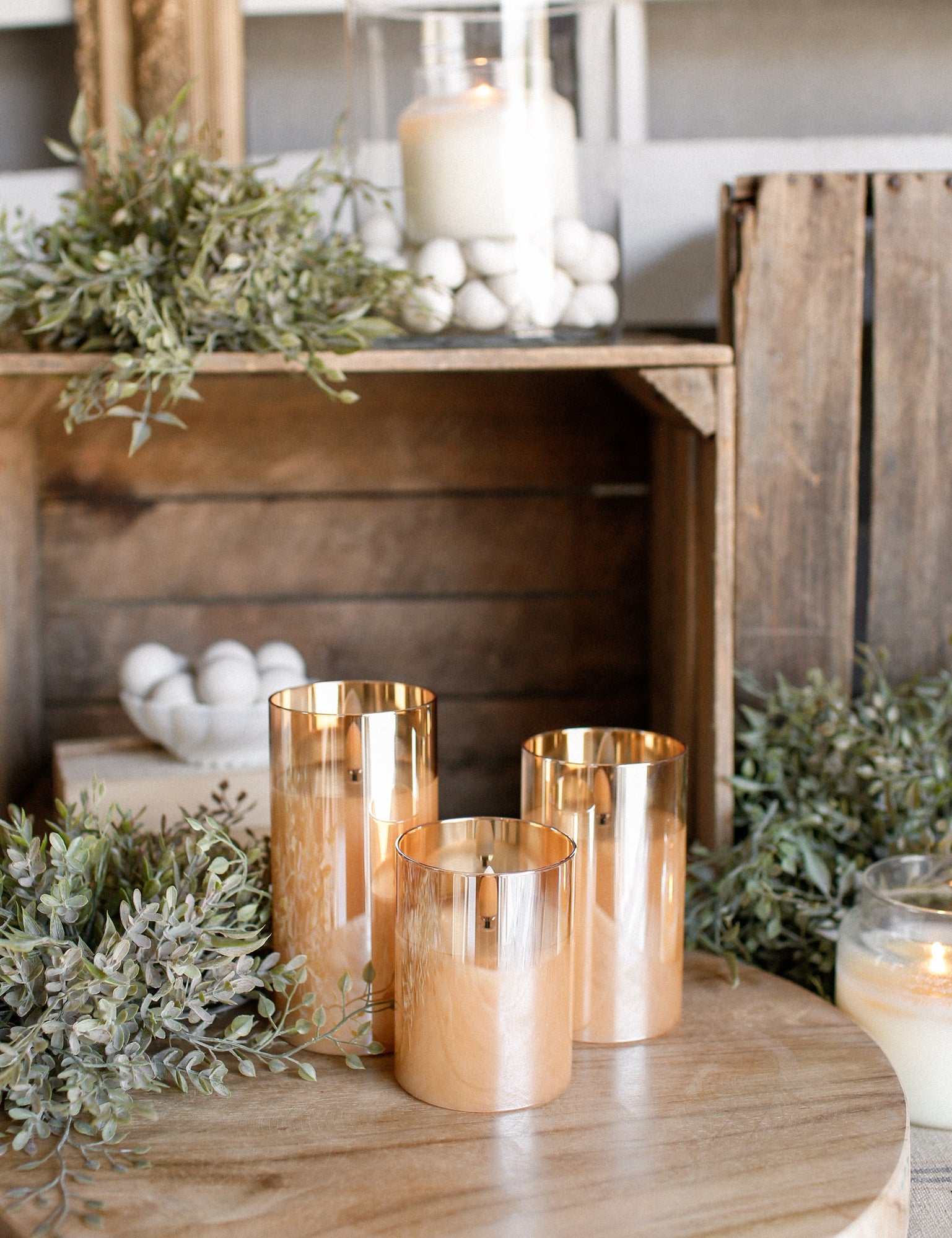 Champagne Flameless Candle Trio The Little Burlap Barn®