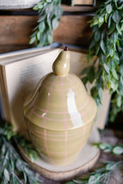 Plaid Pear Canister