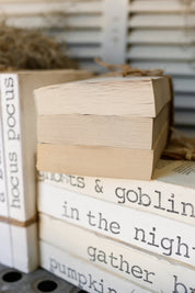 Hand-Stamped Fall Book Stack