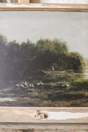 Salvaged Framed River Landscape Canvas The Little Burlap Barn®