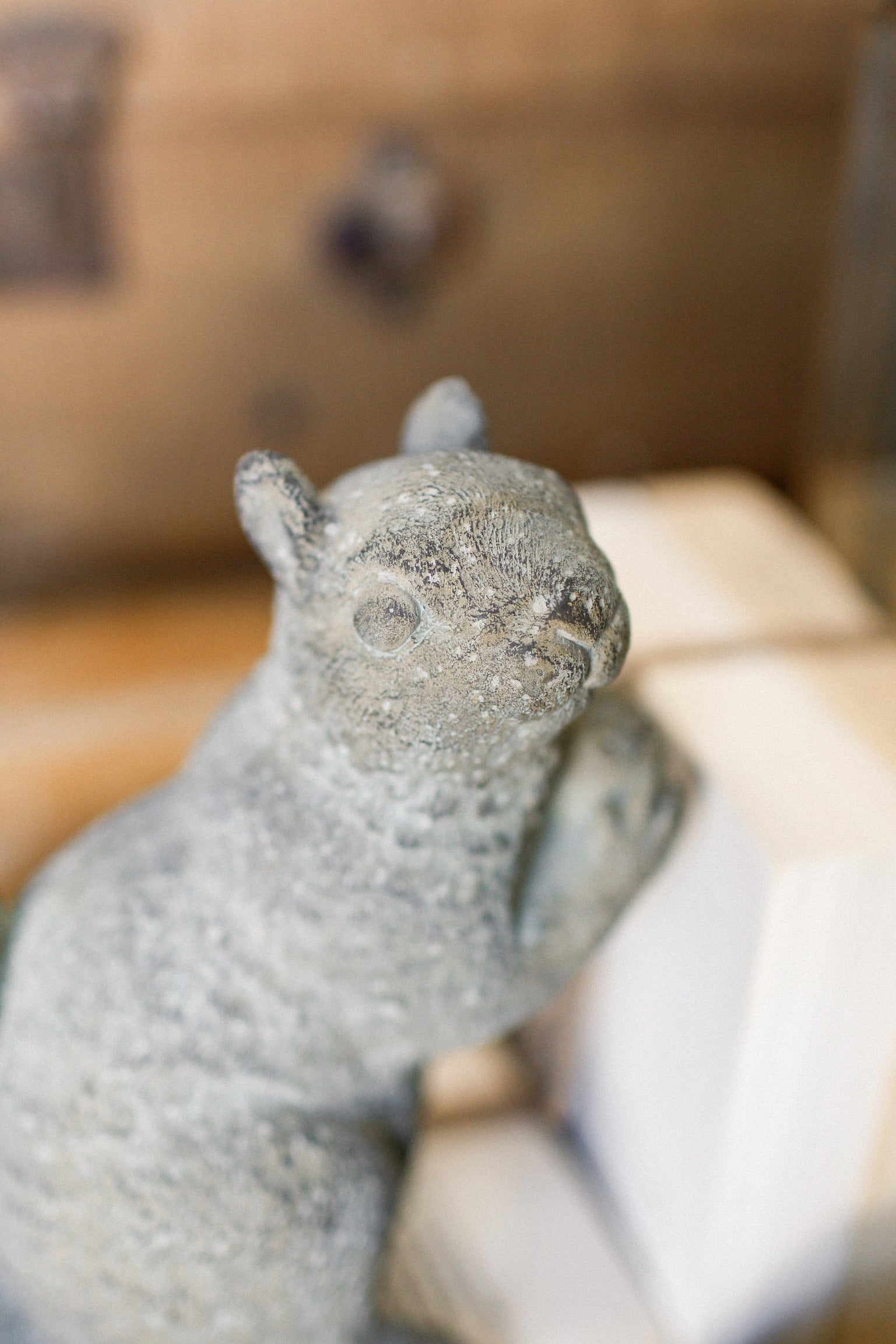 Concrete Squirrel Figurine
