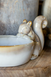Stoneware Squirrel Bowl Creative Co-Op