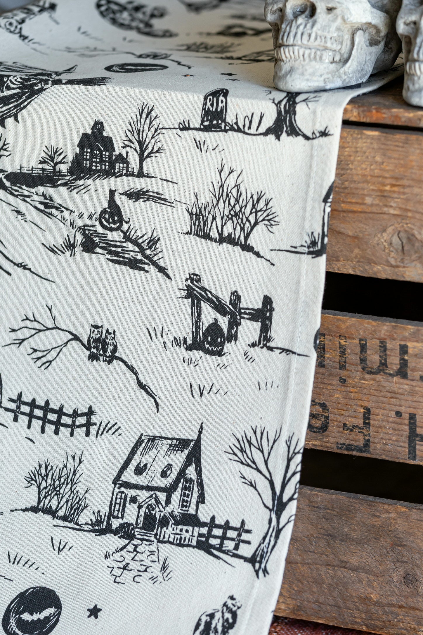 Halloween Toile Kitchen Towel The Little Burlap Barn