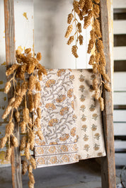 Marigold Block Print Kitchen Towels