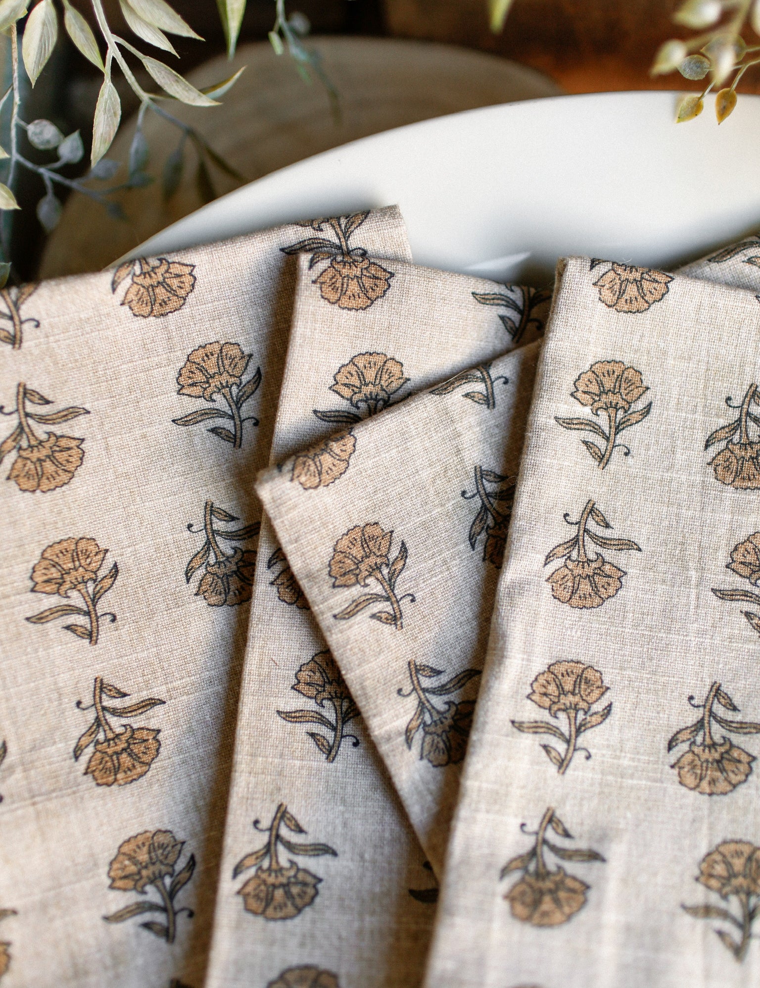 Marigold Block Print Napkins The Little Burlap Barn®