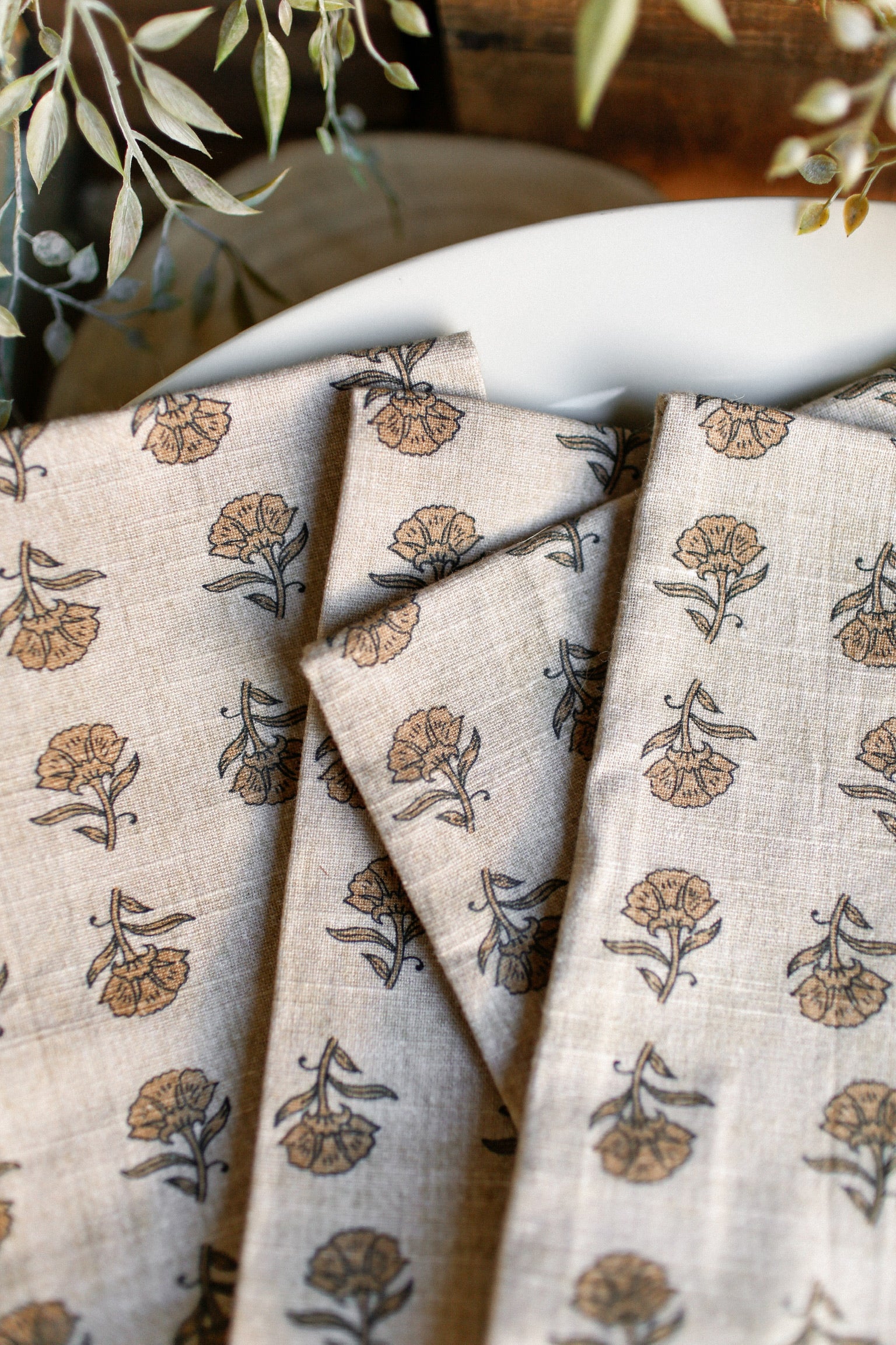 Marigold Block Print Napkins The Little Burlap Barn®