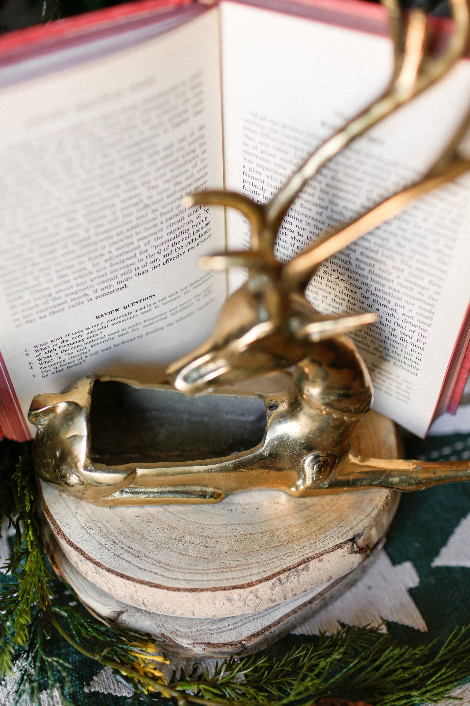 Vintage Brass Deer Planter