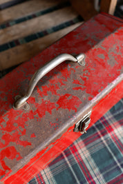 Chippy Red Vintage Metal Toolbox
