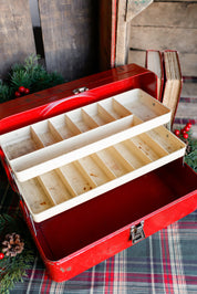 Vintage Red Metal Toolbox