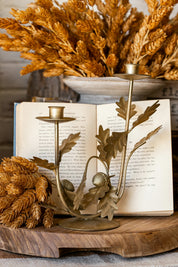 Antique Gold Leaf and Acorns Candelabra Creative Co-Op