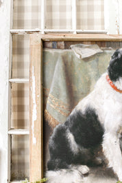 Salvaged Framed Dog Canvas
