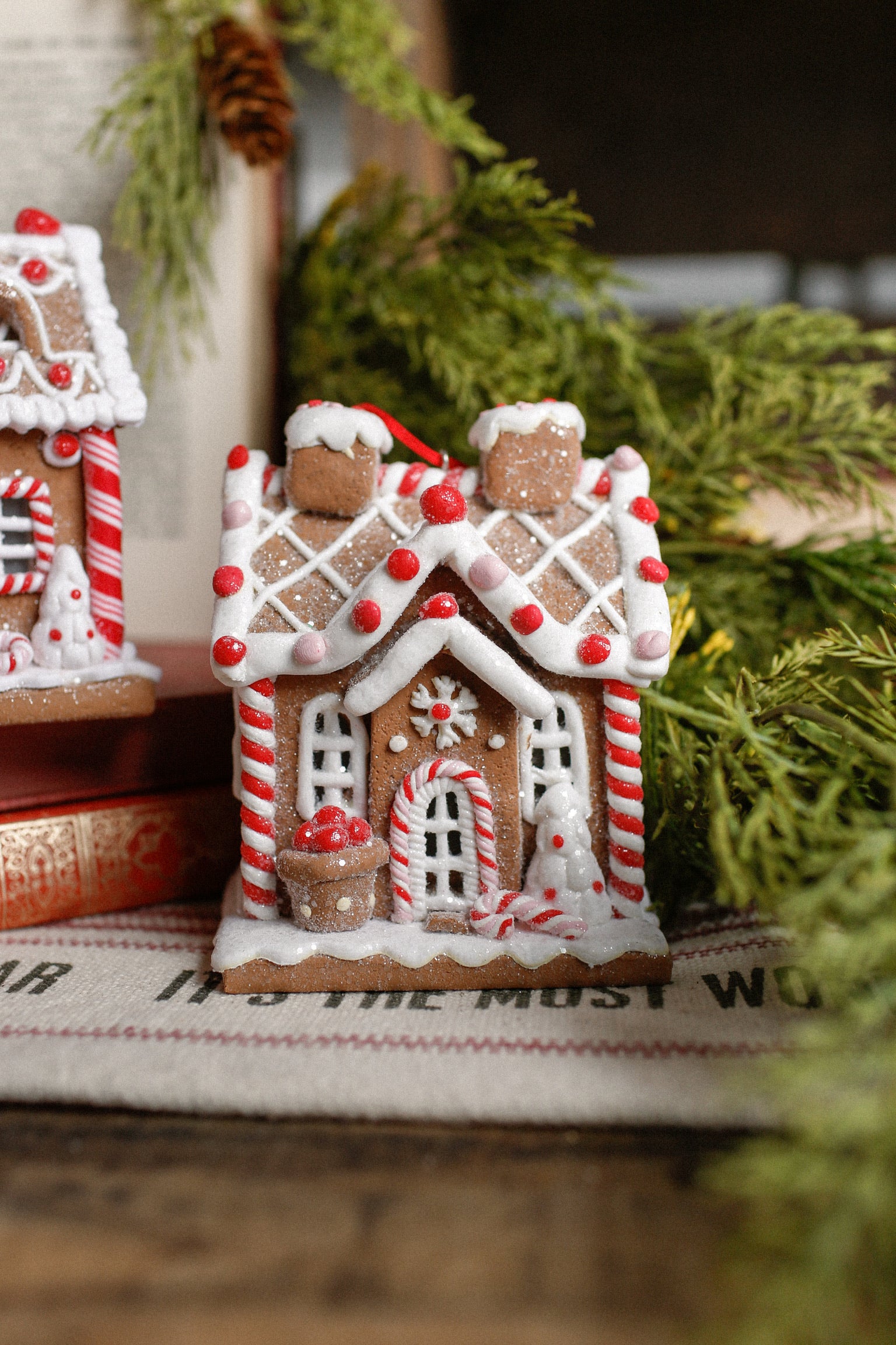 Red Lighted Mini Gingerbread House