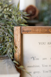 Handmade "You Are My Sunshine" Framed Sign The Little Burlap Barn®