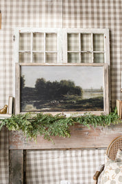 Salvaged Framed River Scene Canvas