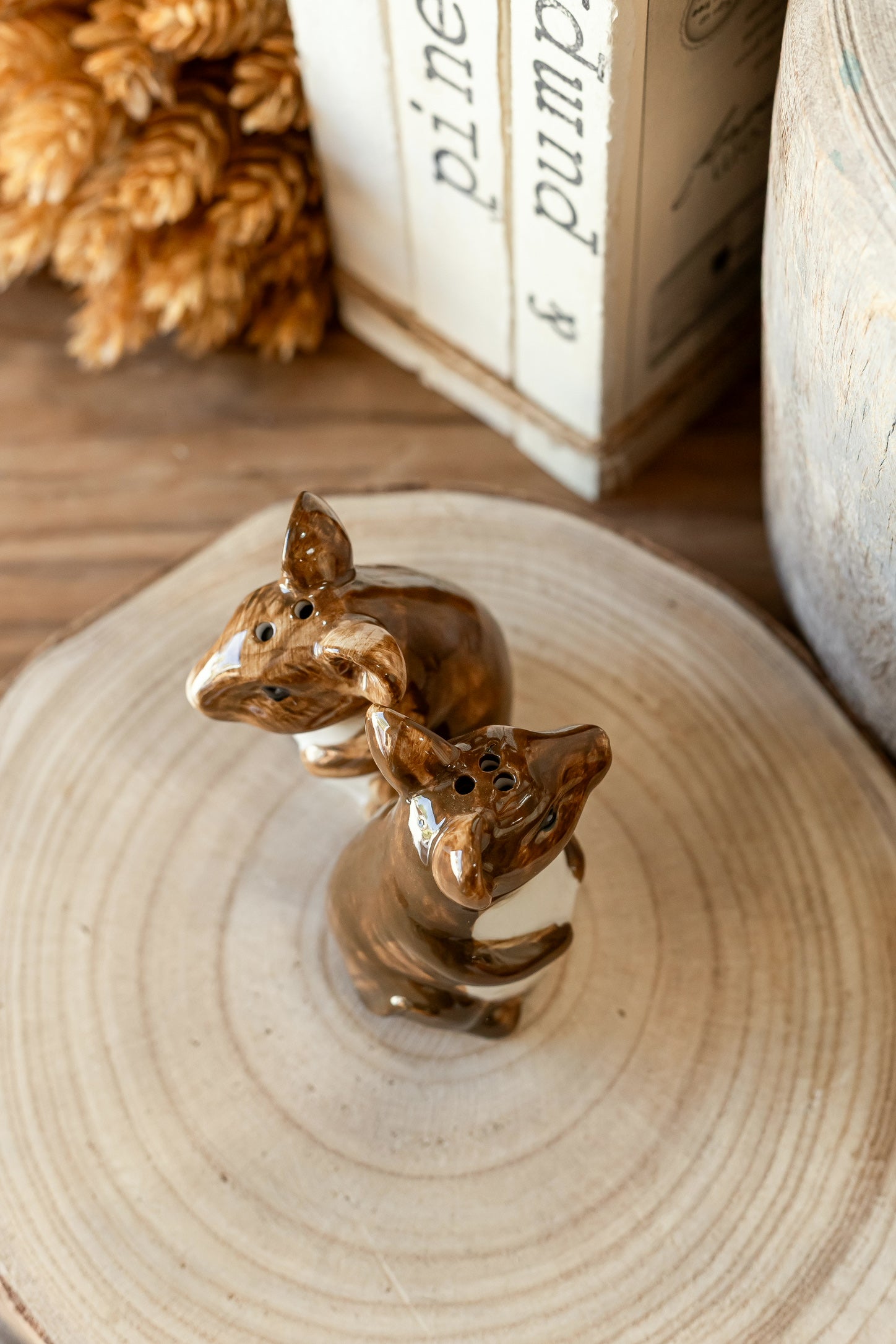 Hand-Painted Stoneware Mouse Salt and Pepper Shakers Creative Co-Op
