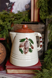 Vintage Pinecone Ceramic Teapot Vase