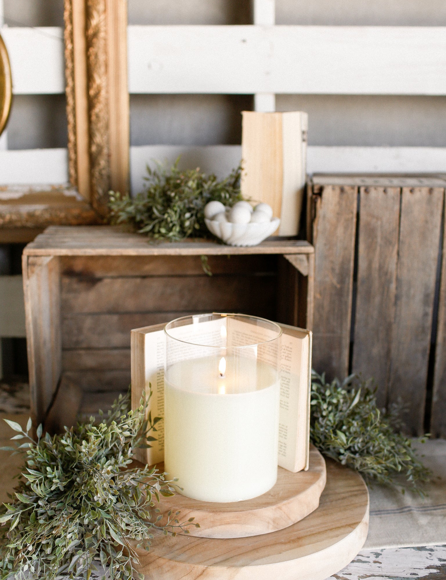 Medium Ivory Flameless Candle The Little Burlap Barn®