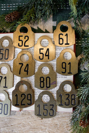 Vintage Brass Cow Tag