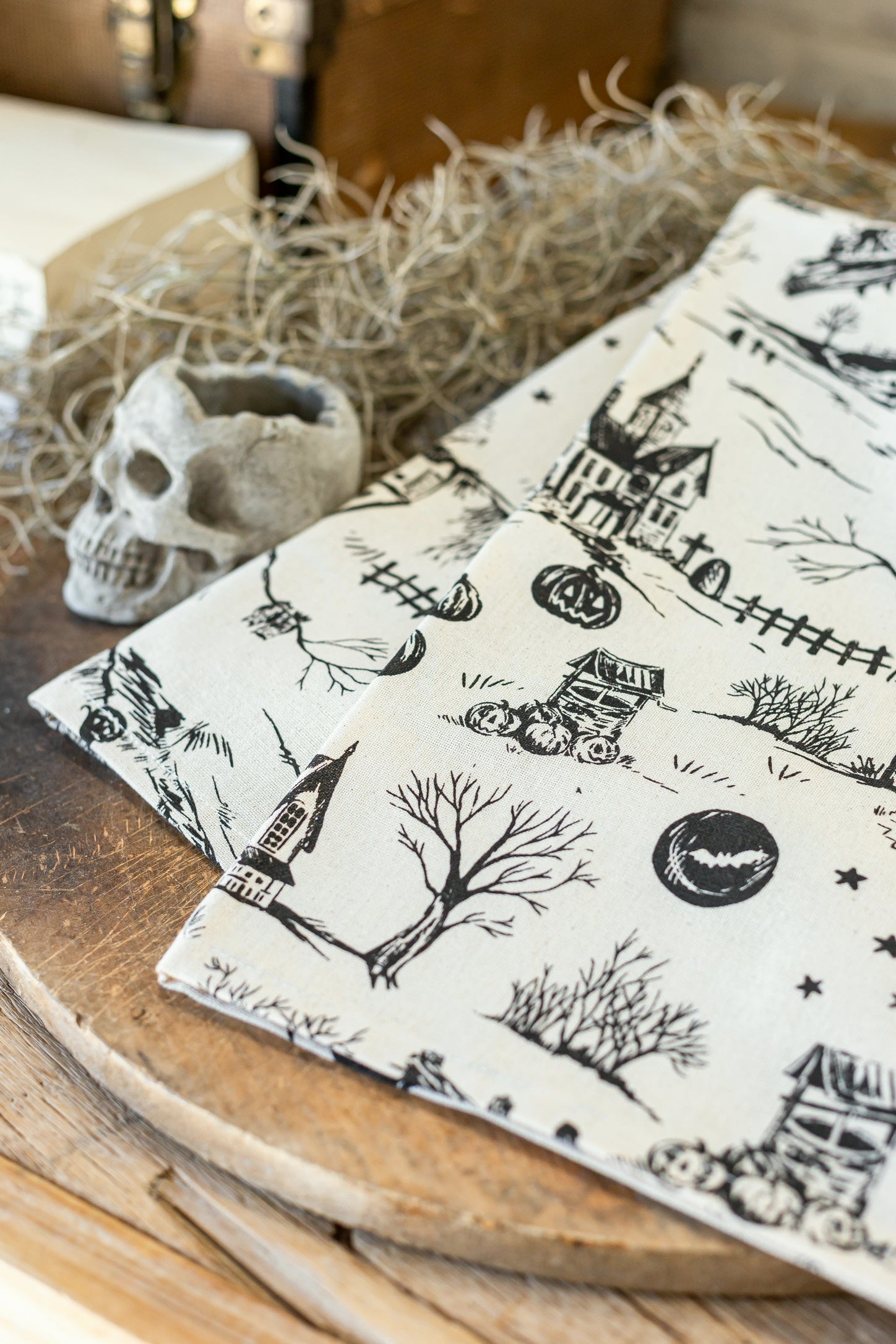 Halloween Toile Kitchen Towel The Little Burlap Barn