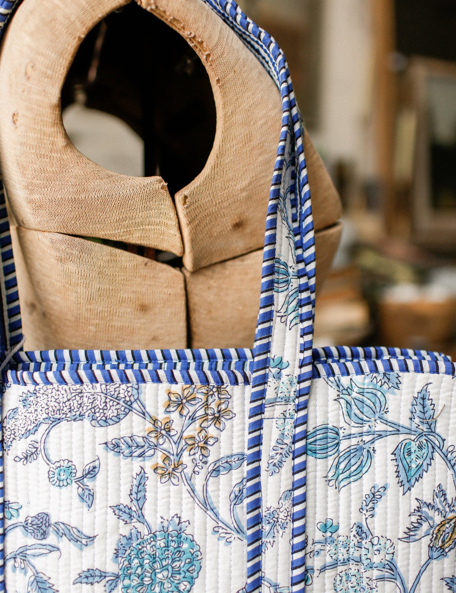 White Quilted Tote Bag The Little Burlap Barn®