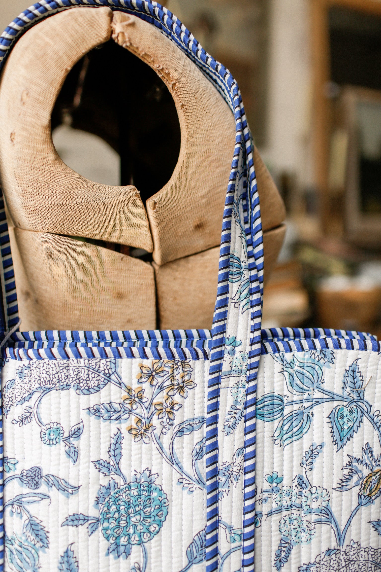 White Quilted Tote Bag The Little Burlap Barn®
