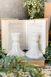 Vintage Milk Glass Candlesticks The Little Burlap Barn®