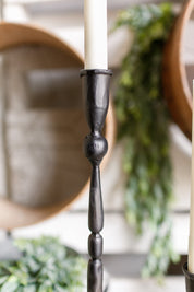 Hand-Forged Black Iron Candlestick