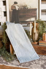 Washed Denim Tie Front Pant