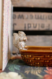 Stoneware Squirrel Snacking Dish