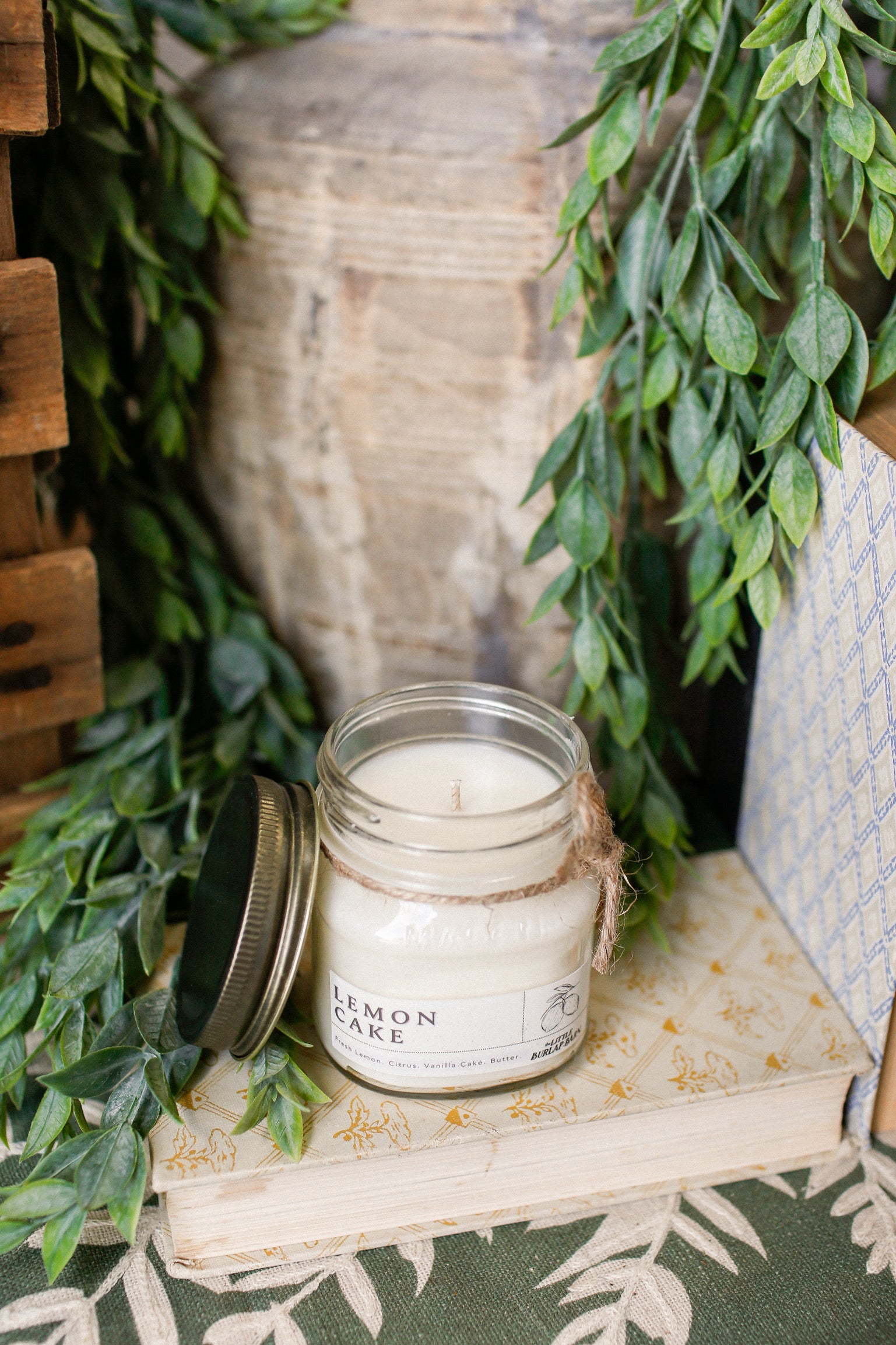 Mason Jar Candle-Lemon Cake The Little Burlap Barn®