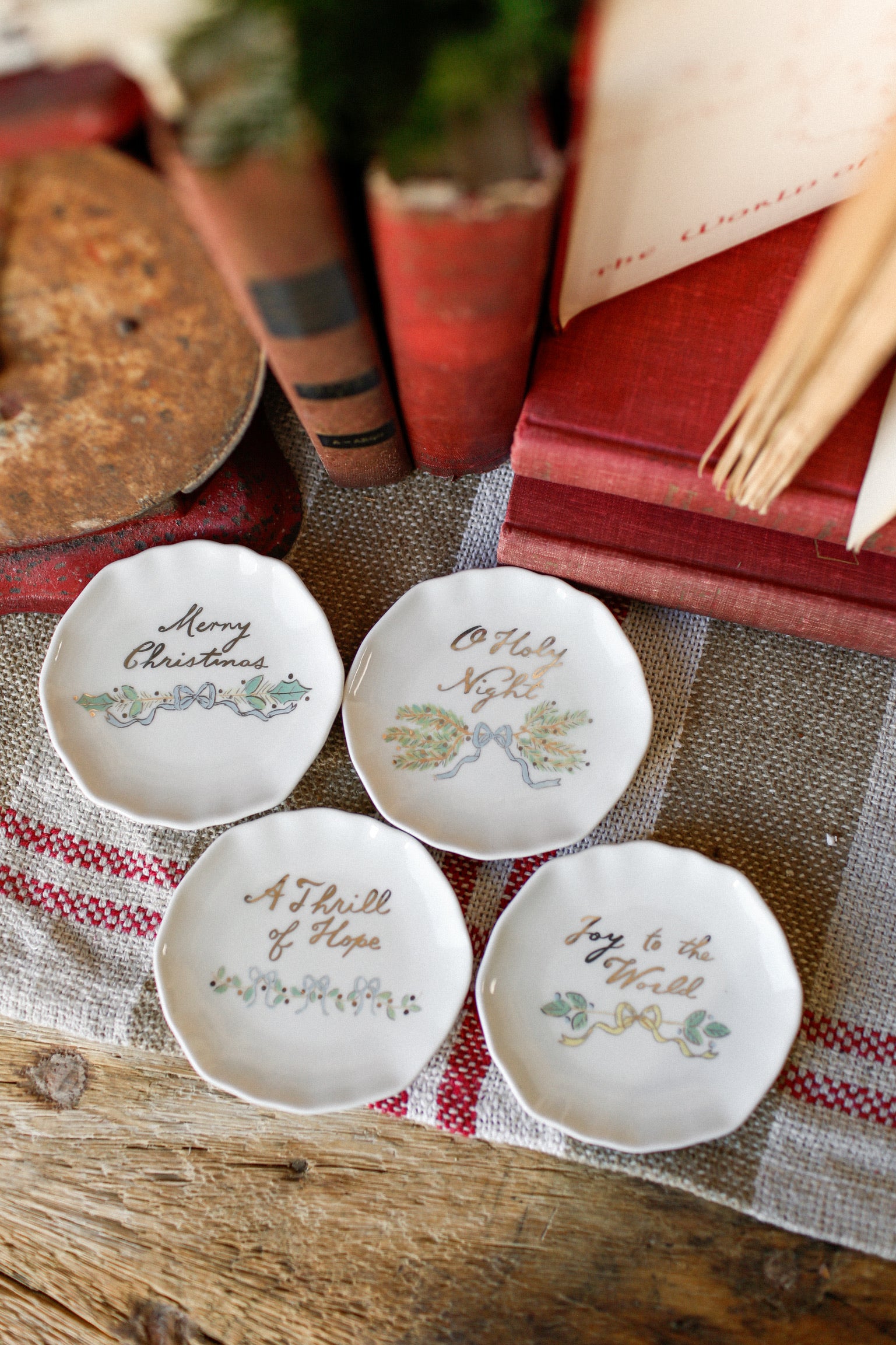 Stoneware Holiday Saying Plate