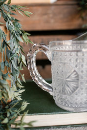 Vintage Ornate Cut Glass Mini Pitcher
