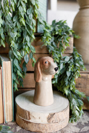 Stoneware Dog Vase