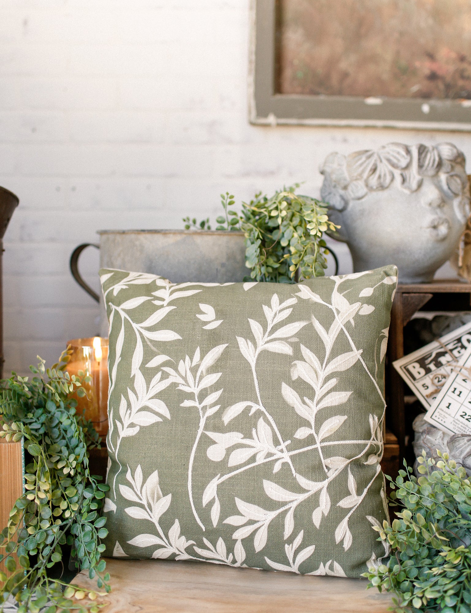 Botanical Leaves Pillow The Little Burlap Barn®