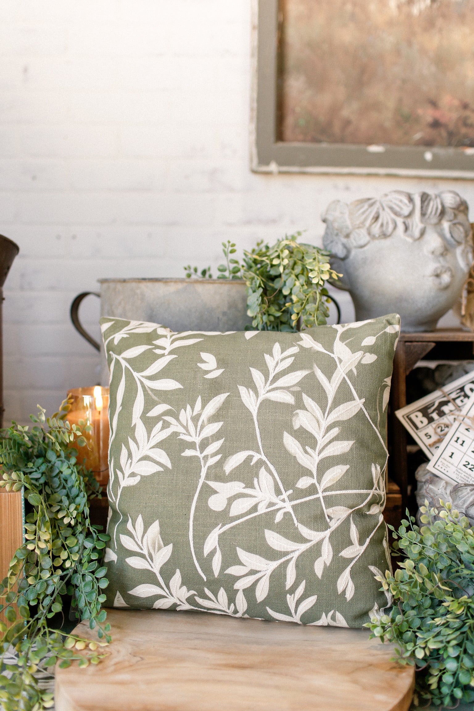 Botanical Leaves Pillow The Little Burlap Barn®