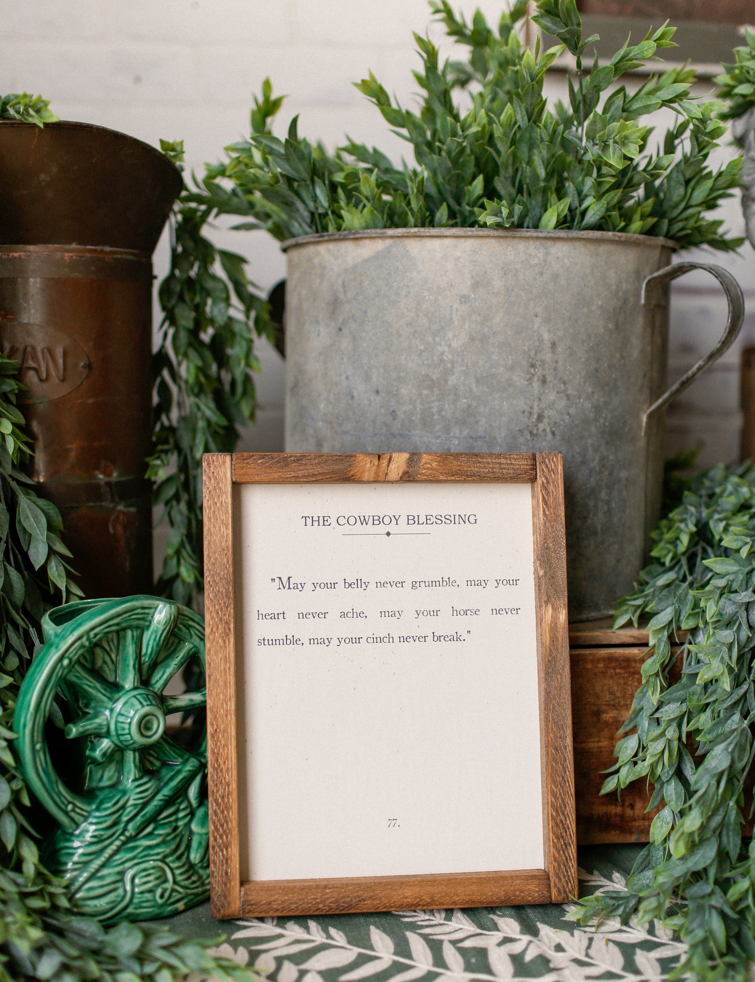 Handmade "Cowboy Blessing" Framed Sign The Little Burlap Barn®