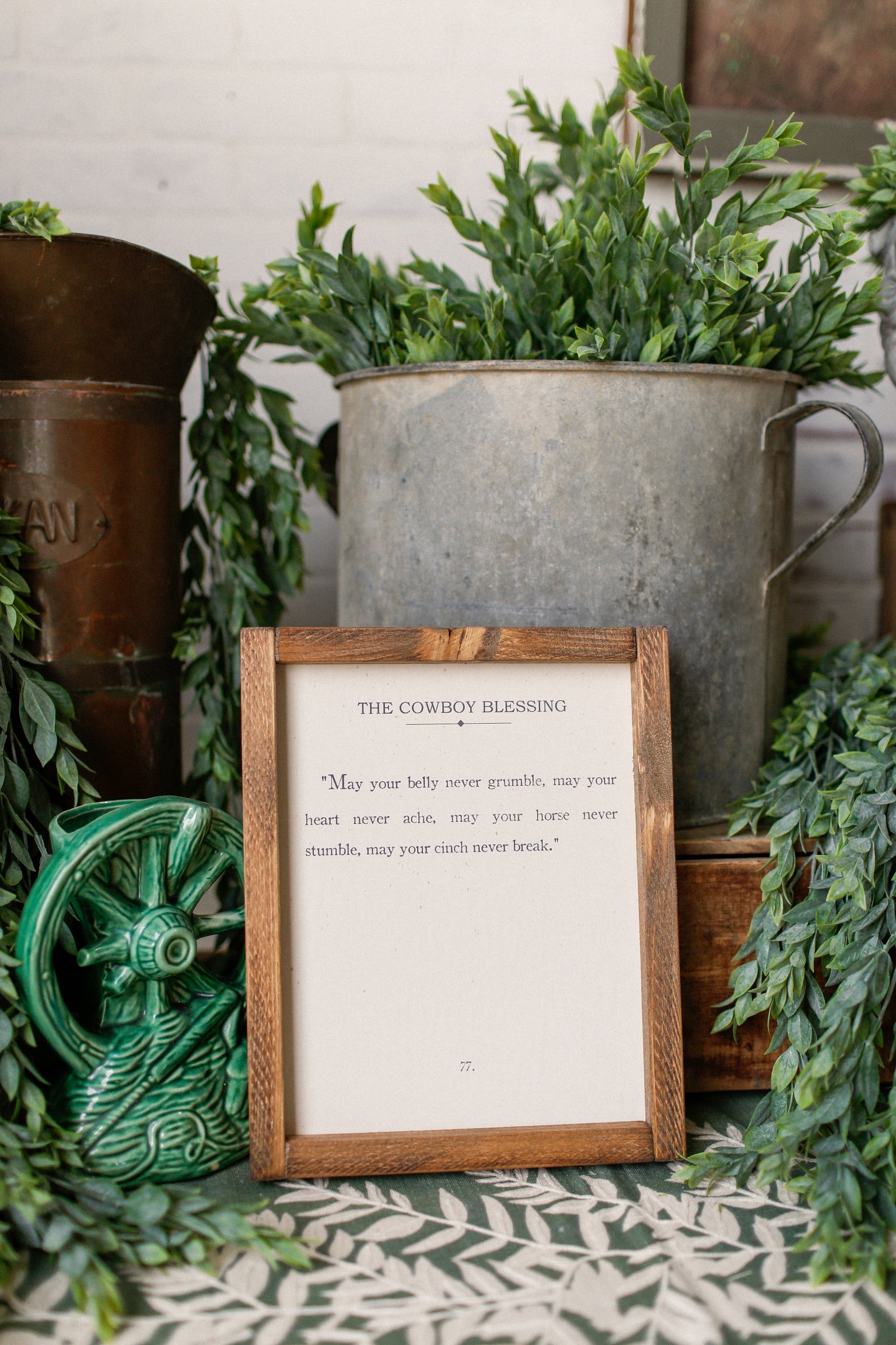 Handmade "Cowboy Blessing" Framed Sign The Little Burlap Barn®
