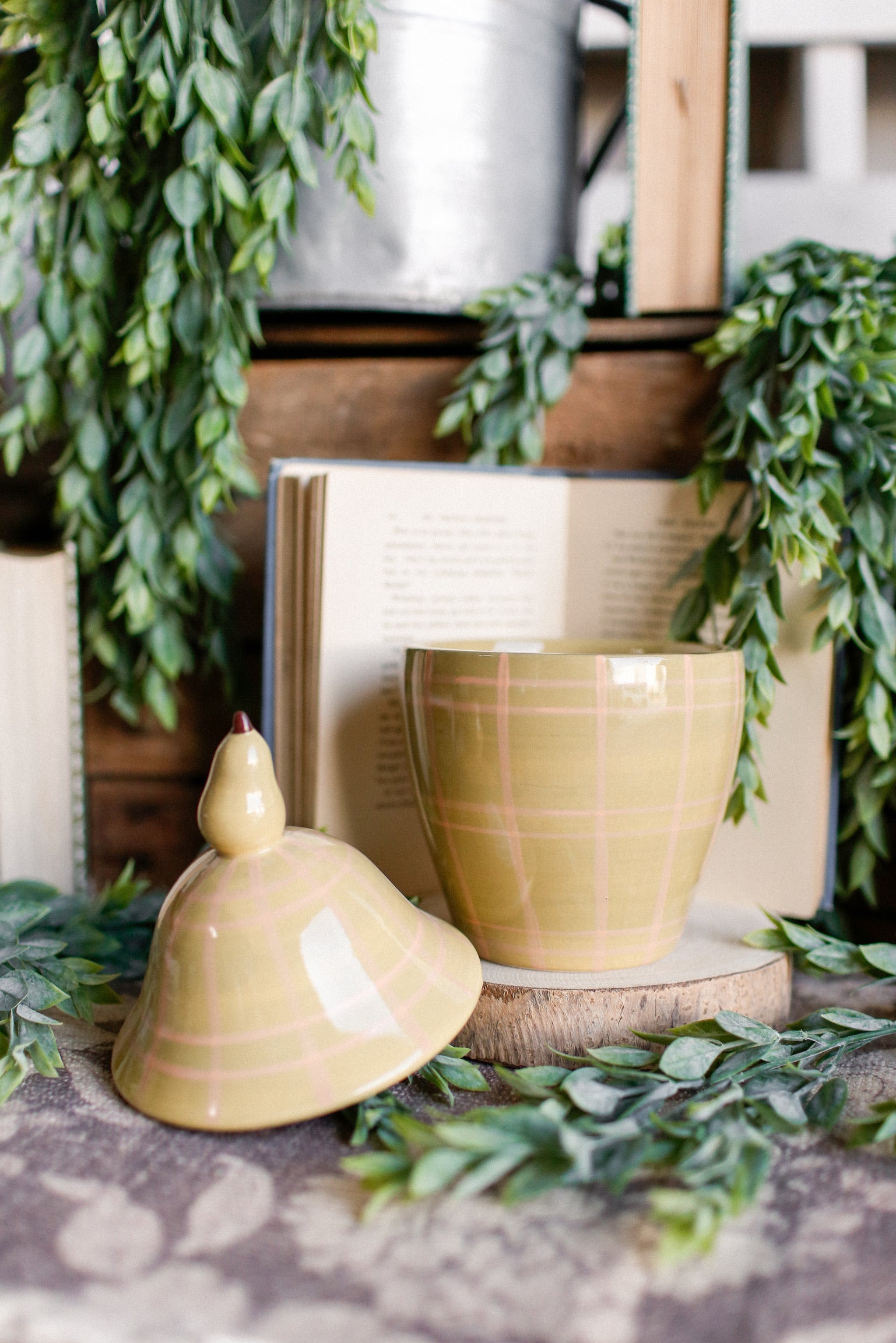 Plaid Pear Canister