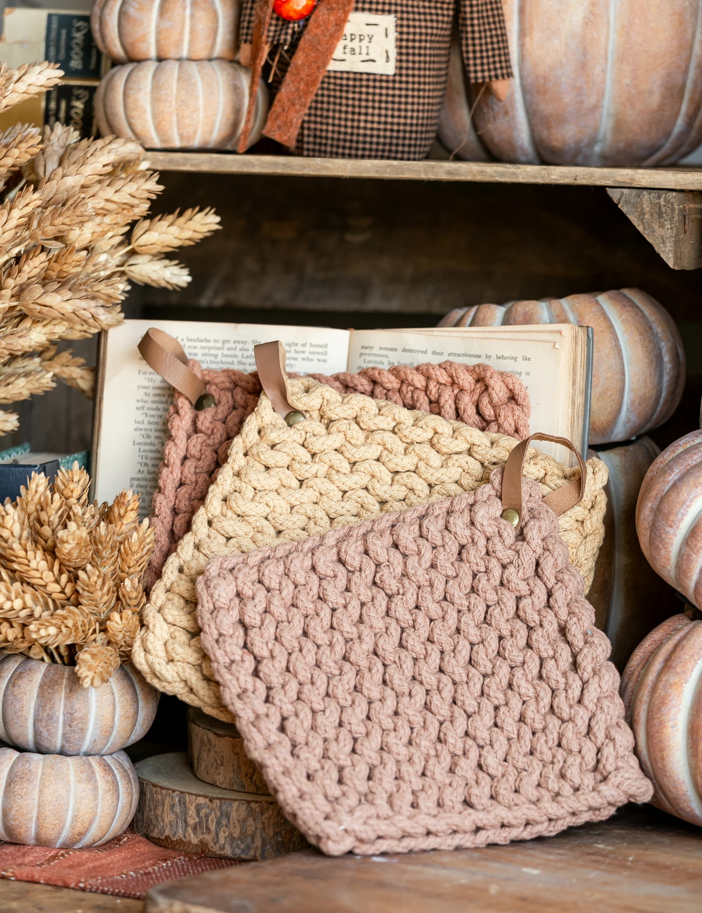 Autumnal Crocheted Pot Holder Creative Co-Op