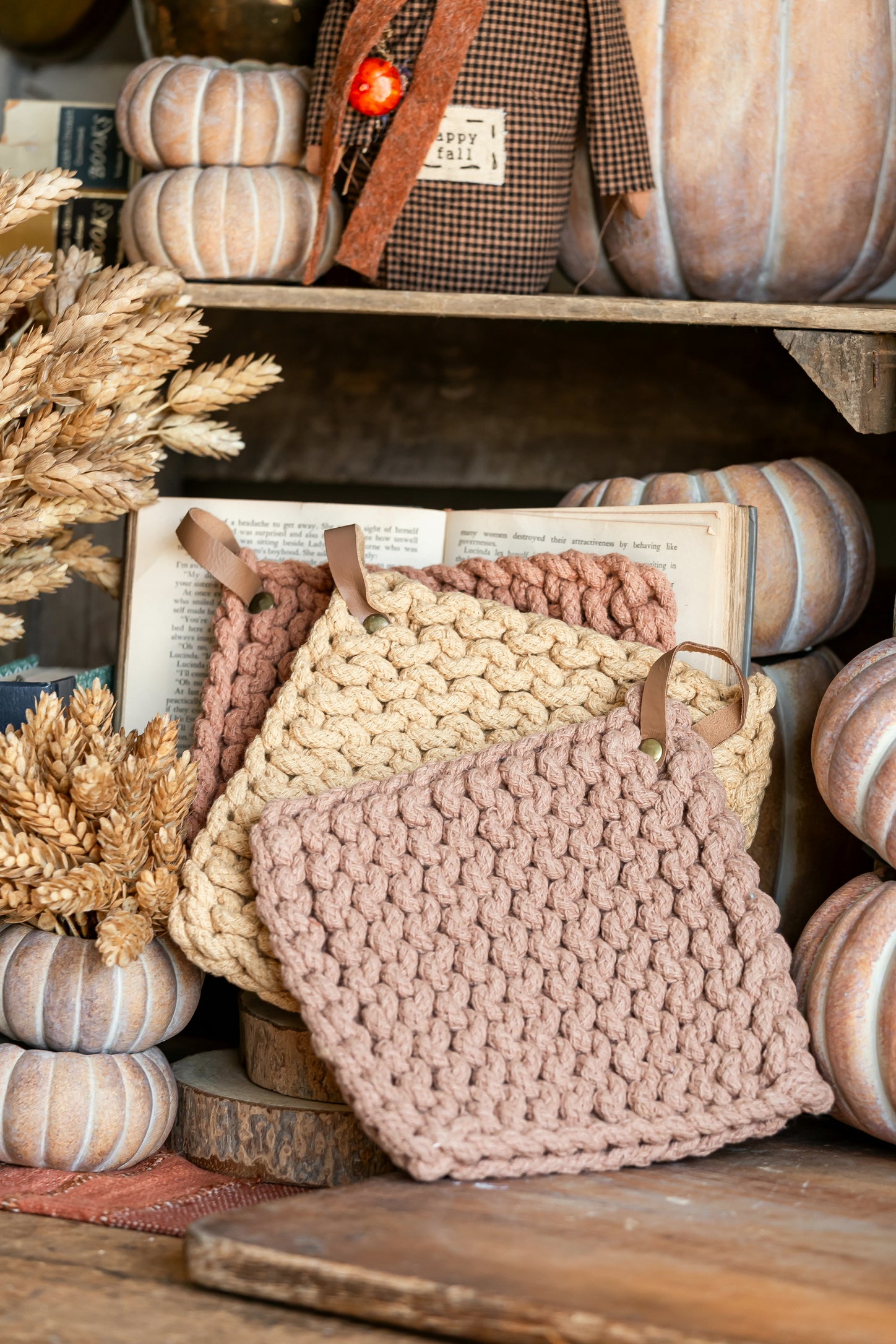 Autumnal Crocheted Pot Holder Creative Co-Op