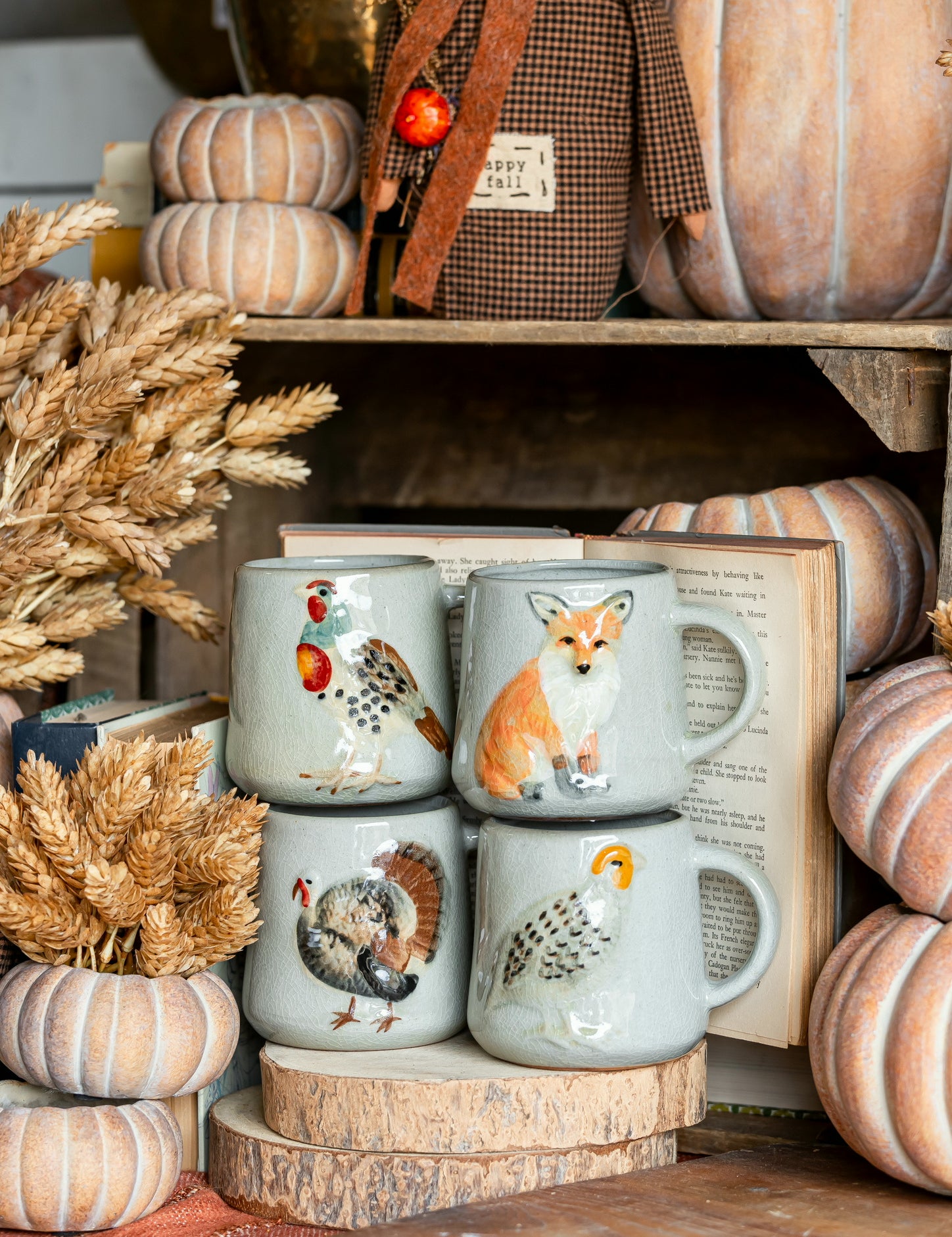 Hand Painted Stoneware Fall Mug Creative Co-Op