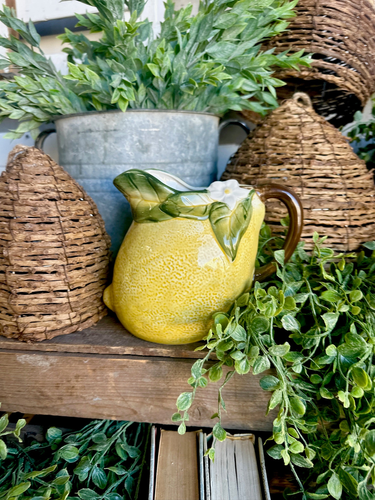 Stoneware Lemon Pitcher