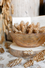 Vintage Glass Basketweave Serving Bowl